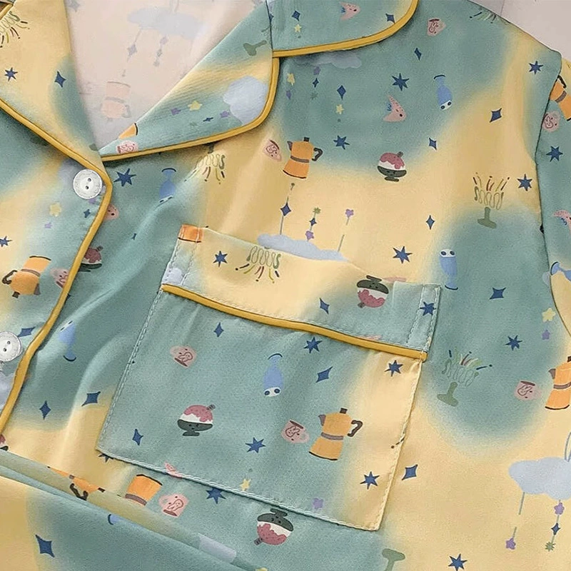 Милая мультяшная пижама, комплект из 3 предметов, с коротким рукавом