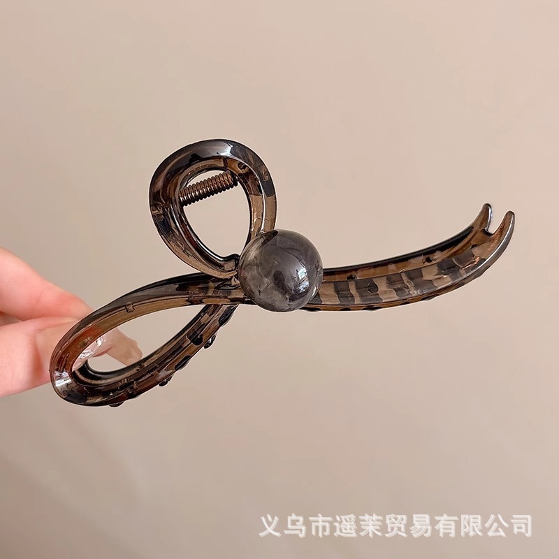 咖色磨砂抓夹女2025年新款发夹后脑勺大号发量多鲨鱼夹子发卡头饰|undefined