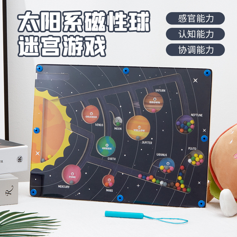 New solar system magnetic ball maze