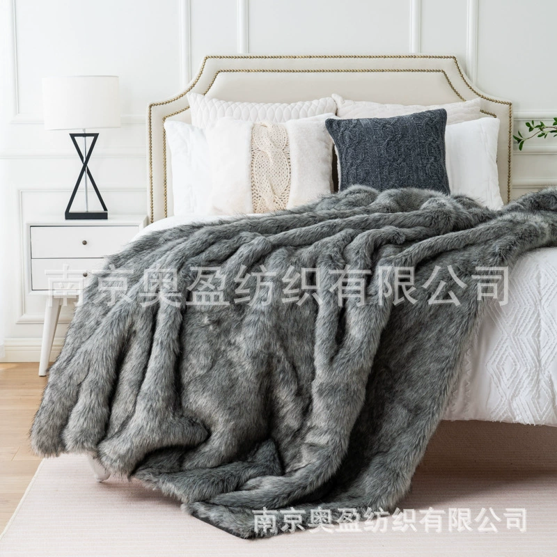 European high-end imitation fox blanket, imitation fur throw blanket, quilt, artificial fur blanket, velvet blanket, bedside blanket