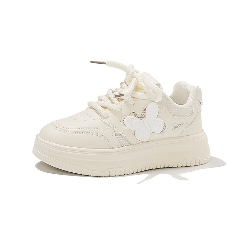 Atmungsaktive, weiße Mesh-Sneaker für Mädchen – leichte, rutschfeste Freizeitschuhe für Kleinkinder und Schulkinder_voghion.com