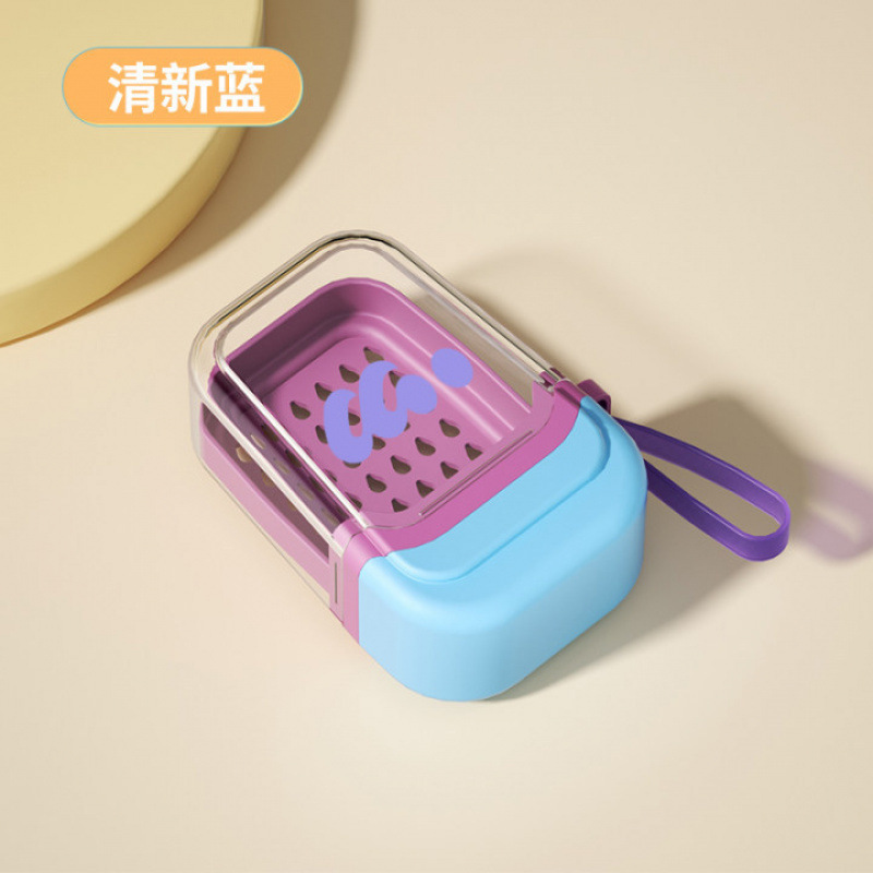 便携式香皂盒旅行迷你小肥皂盒密封沥水带盖香皂盒子透明轻奢高级|undefined