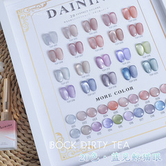 20 Colors Crystal Cat Eye Nail Polish Glue Set Nail Polish 2022 New Autumn and Winter Internet Celebrity Manicure Color Tape Swatches