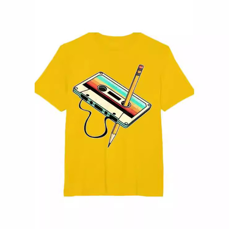 1980 s Cassette Tape Tube T-Shirt Men's 1980 Retro Nostalgic Music T-Shirt Retro Clothing