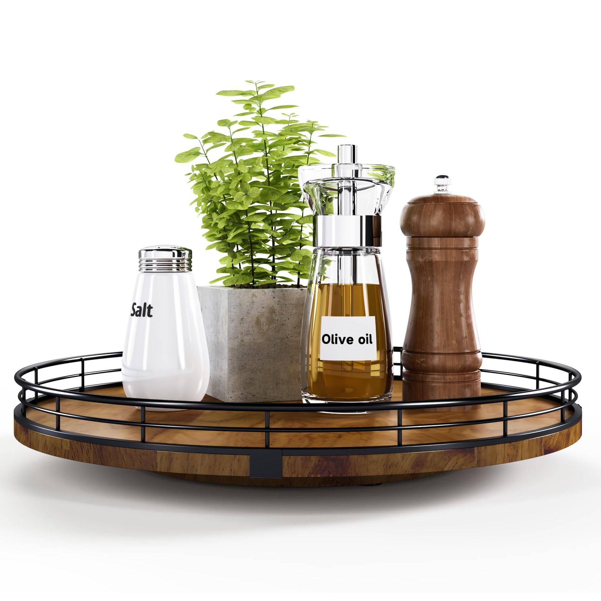 Condiment jar storage rack round desktop snack storage plate condiment rotating dinner plate storage rack storage Susan turntable