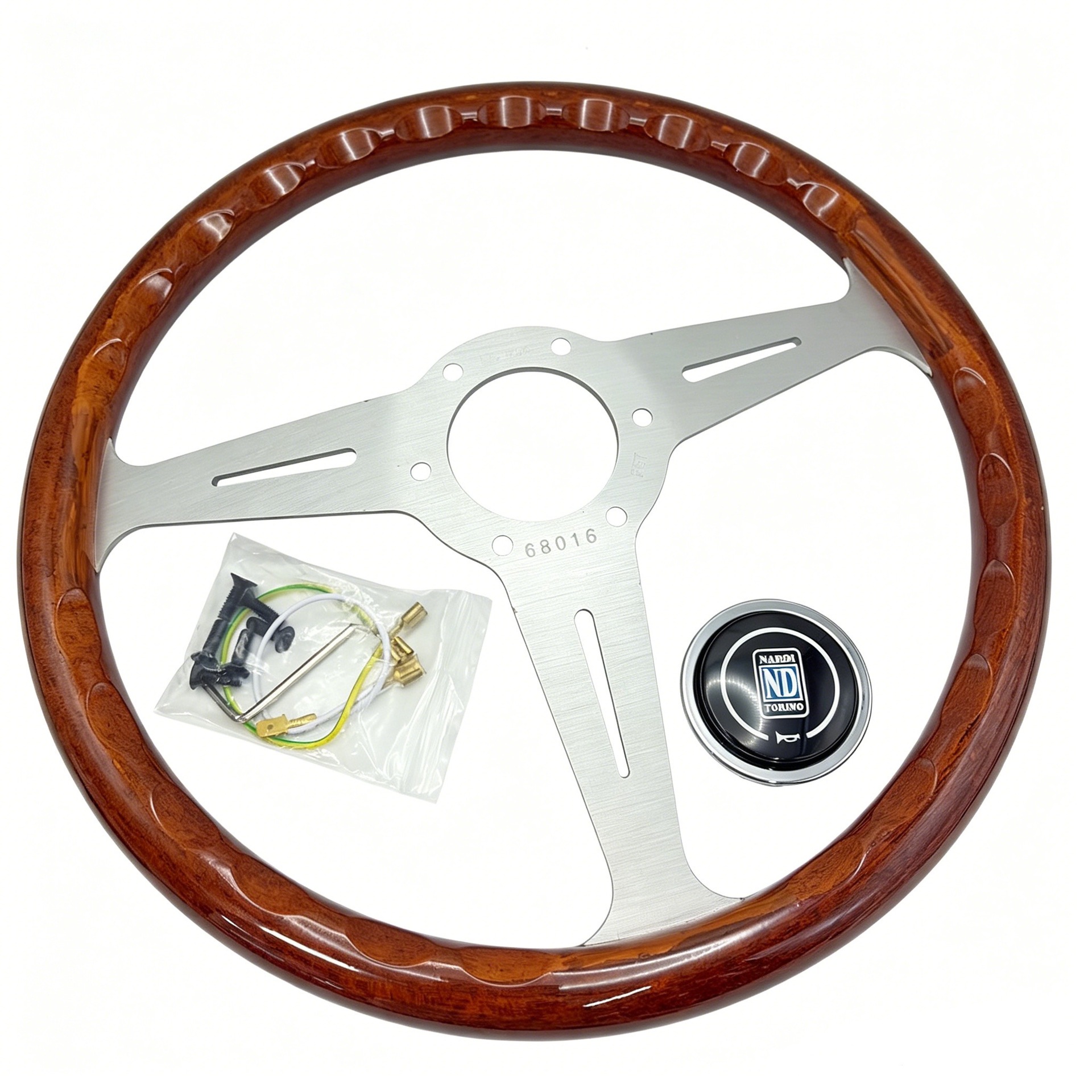 14inch ND Racing Modified Universal Classic Imitation Wood Beidouxing Langdi Jetta Pusan Retro Solid Wood Steering Wheel