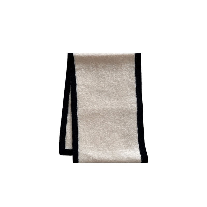 Hochwertige Herbst-Winter-Schals für Damen, eine koreanische Nische aus weichem Farbblock-Strick für den Winter, warmer Schal und Seide_voghion.com