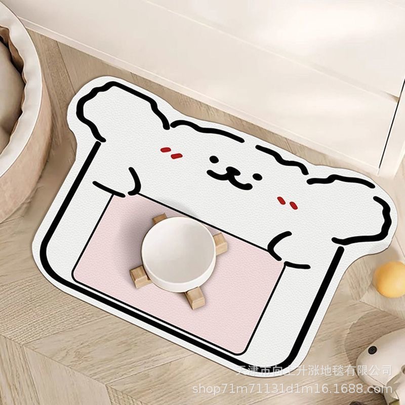 손을 든 흰색 강아지