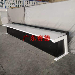 加工定做监控操作台三联单层监控操作台蓝色彩色造型监控操作台