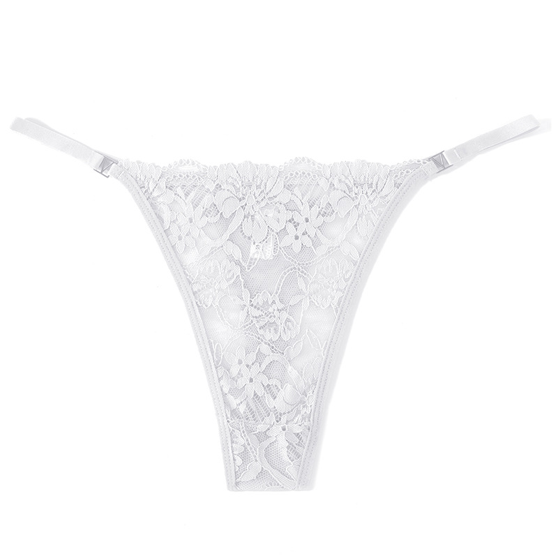 Europa y los Estados Unidos transfronterizos sexy de encaje transparente, cintura baja, cintura delgada, bordado puro, ropa interior de dama.