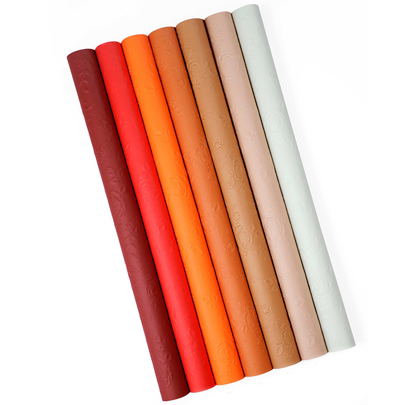 Papel estampado flor de rosa abierto papel estampado tridimensional cóncavo-convexo flores de papel de arte chino material de embalaje de flores papel de embalaje de plástico chino