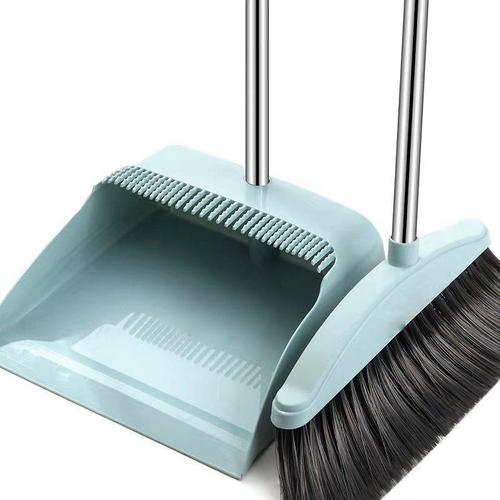 New sweeping broom set wholesale household soft broom plastic stainless steel broom long scraper dustpan combination
