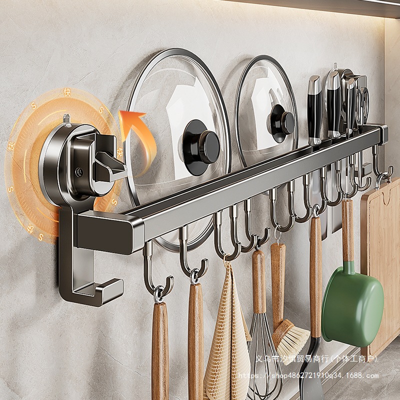 Gancho multifuncional de cocina sin perforación con ventosa