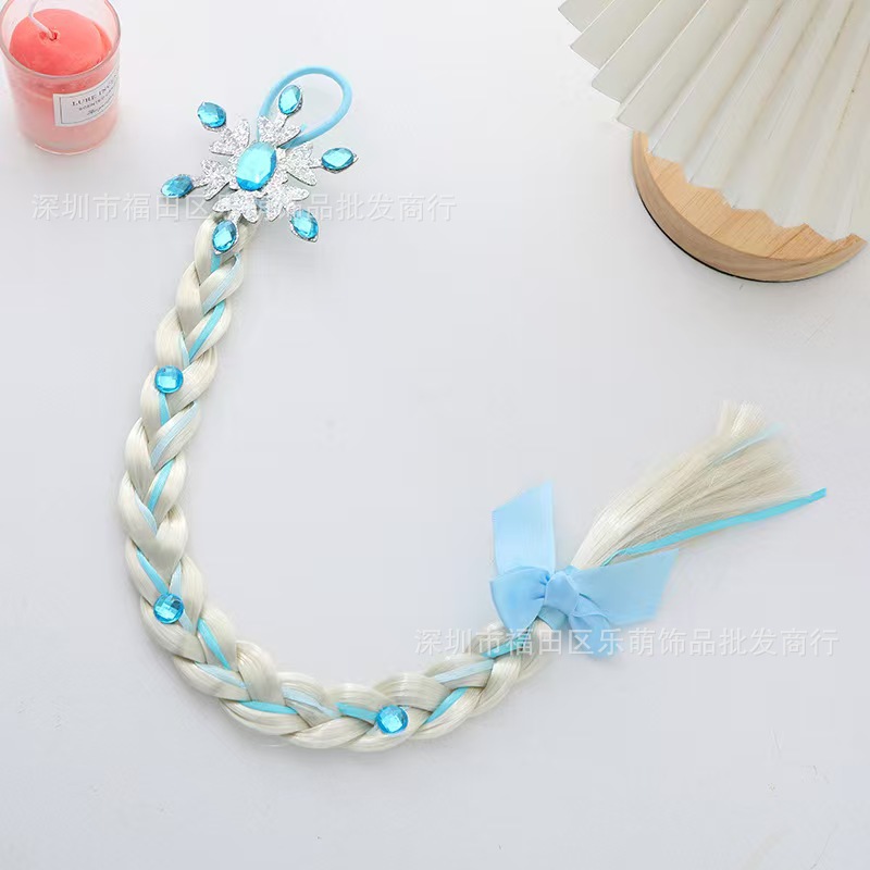 8 파란색 눈송이 브레이드 가발