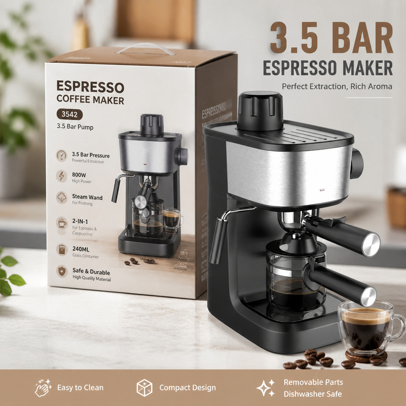 Multifunctional Steam Milk Frothing Espresso Machine 3.5 Bar Italian Semi-Automatic Milk Frothing Coffee Machine