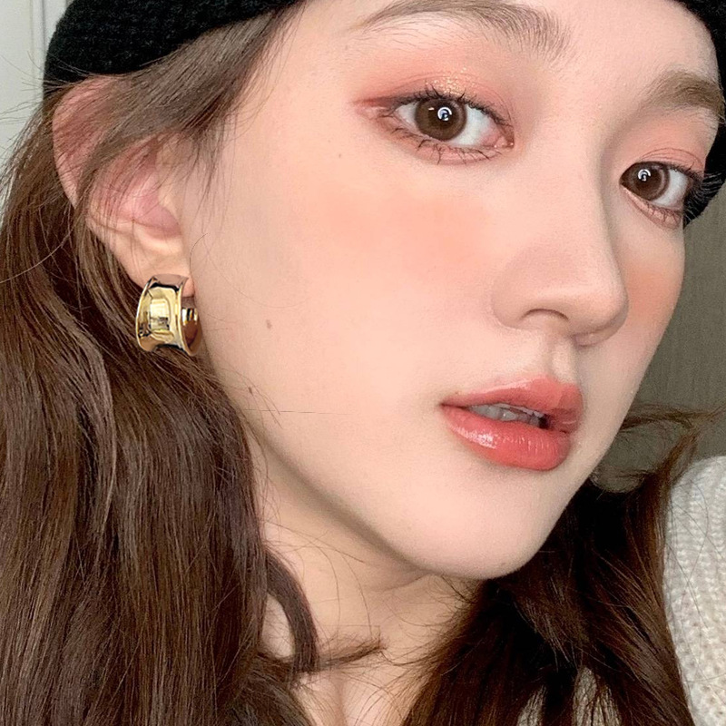 C Shape Pattern Fashion C Shape Plating Copper Ear Studs
