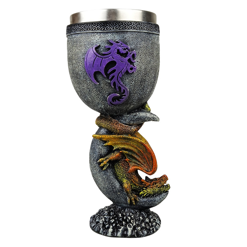 2024 nueva estatua de dragón transfronteriza taza de vino creativa lindo bebé dragón taza de vino alto taza de dragón occidental taza de vino