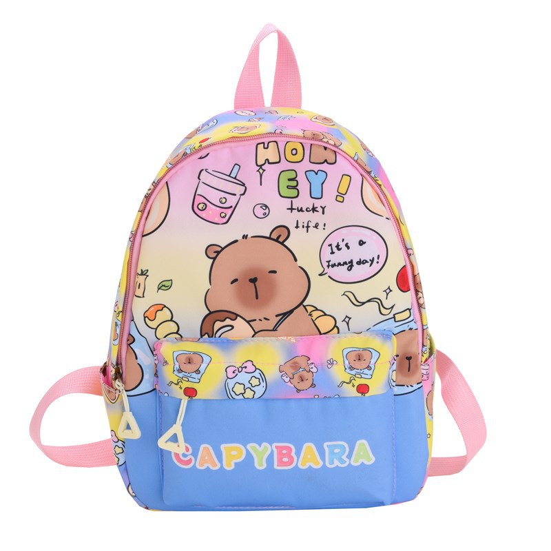 Caricatura lindas mochilas para niños y niñas bonitas mochilas para estudiantes de la escuela primaria Capibara nuevas mochilas infantiles de impresión