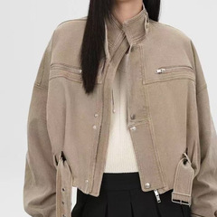 复古工装风宽松短款机车夹克外套女2025春秋季新款其它