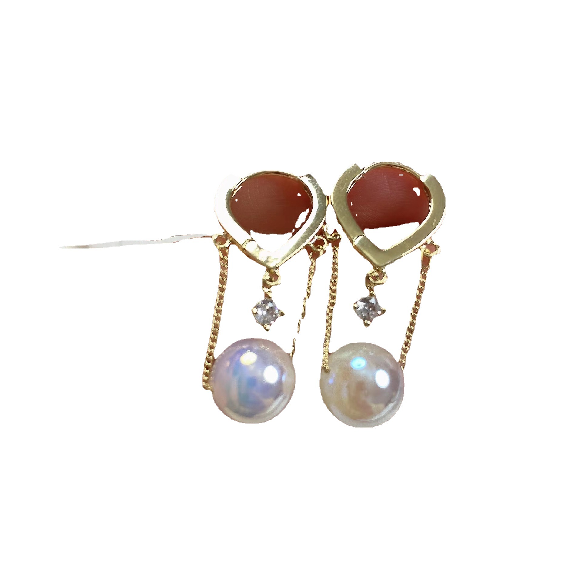 Pendientes de perlas de estilo coreano borla del todo fósforo de las mujeres pendientes de diamantes de imitación con incrustaciones pendientes de alto grado pendientes de estilo ins lote