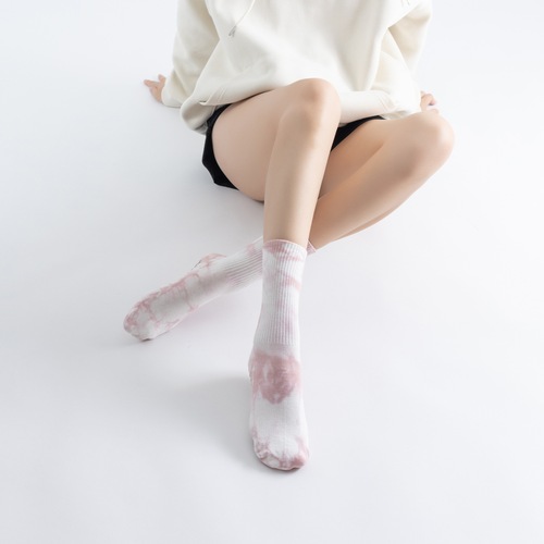 Autumn new ink style dyed yoga socks retro fashion mid-calf socks simple Chinese style non-slip stockings