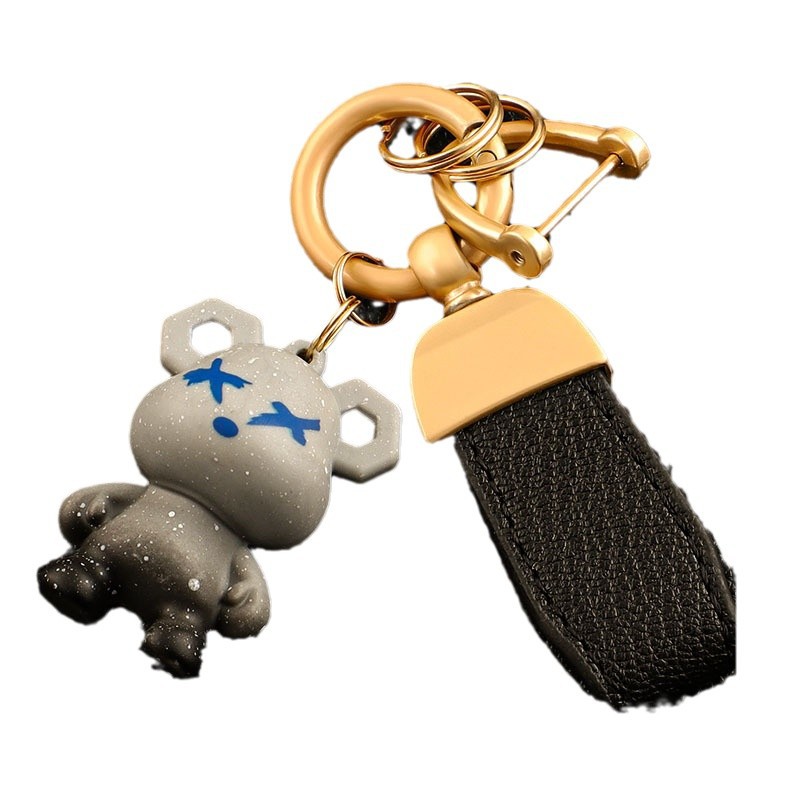 Llavero de coche transfronterizo osito INS macaron color violento llavero colgante bolso colgante llave
