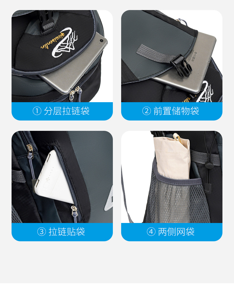 Sportlicher Rucksack Fahrradrucksack Rucksack mit Schultergurten Herren Reiserucksack große Kapazität lässiger Reiserucksack Camping Outdoor Wanderrucksack Bergrucksack
