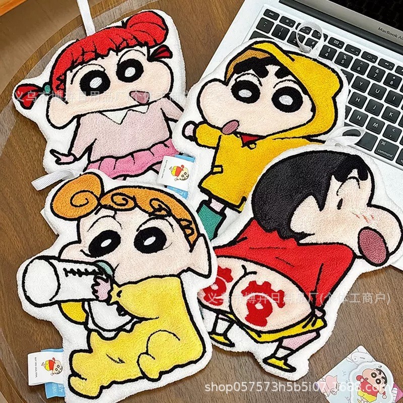 クレヨンしんちゃんハンドタオル厚みのあるコーラルベルベット刺繍かわいい漫画ソフト吸収性糸くずの出ないハングハンドタオル|undefined