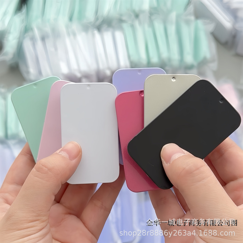 ins 新マカロンスライド蓋小さな鉄箱収納ボックス蓋付き防塵スパンコールハンドブック素材収納小箱|undefined