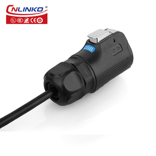Lingke LP-24 USB 3.0 Data Connector, USB Interface Aviation Plug, Industrial Waterproof Plug & Socket