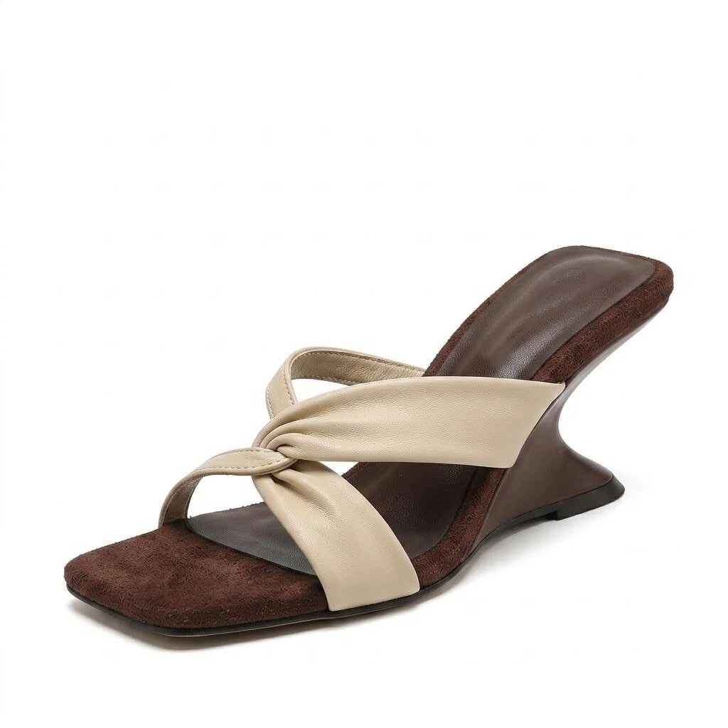 Sandalias de mujer de verano, zapatillas de mujer con cabeza cuadrada, correa cruzada, talón abierto, temperamento francés, nuevos zapatos de mujer image 6