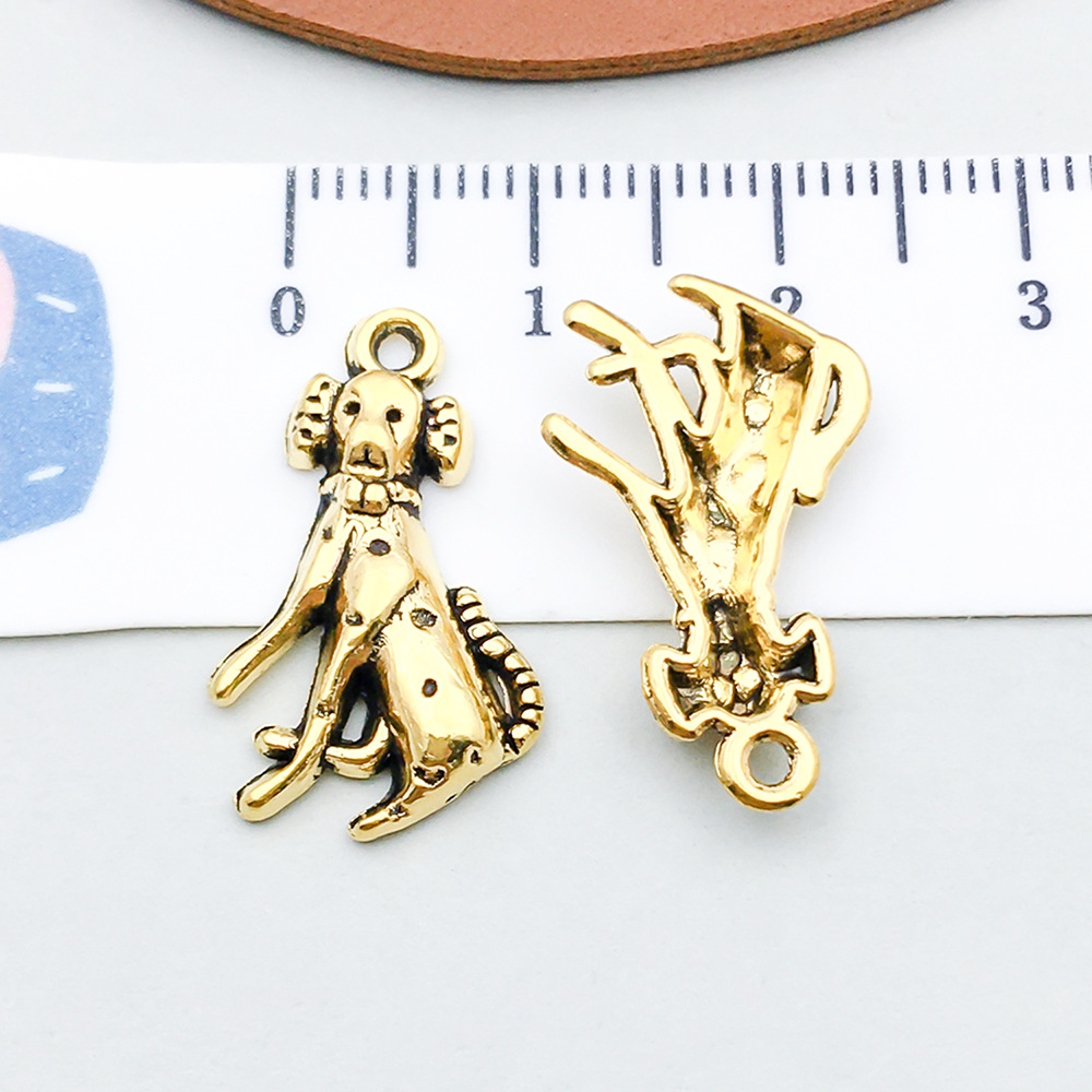 고대 금 좌식 개 1마리-1.2g-22*13mm-20556