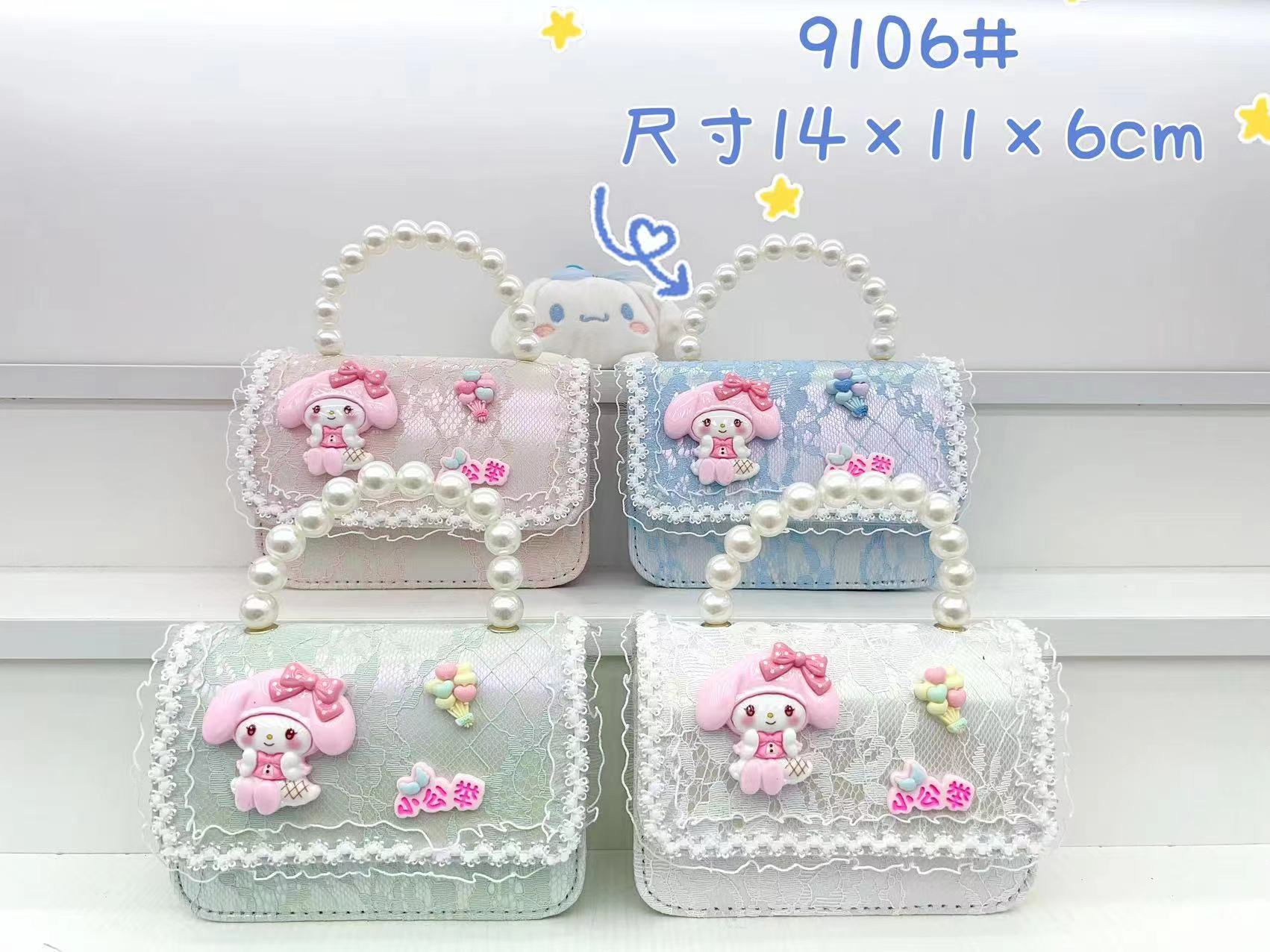 Año nuevo rojo Chanel estilo de los niños perla bolso del bebé lindo arco cadena niñas monedero