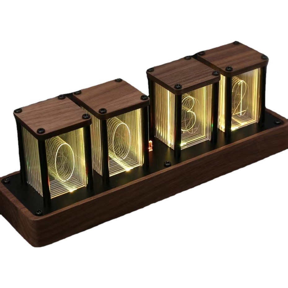 Reloj de tubo de resplandor Amazon Venta caliente reloj de escritorio cuasi tubo de resplandor reloj de montaje-libre creativo alarma reloj temporizador