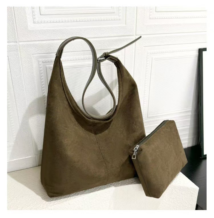 Borsa tote in camoscio da donna borsa a tracolla casual versatile_voghion.com