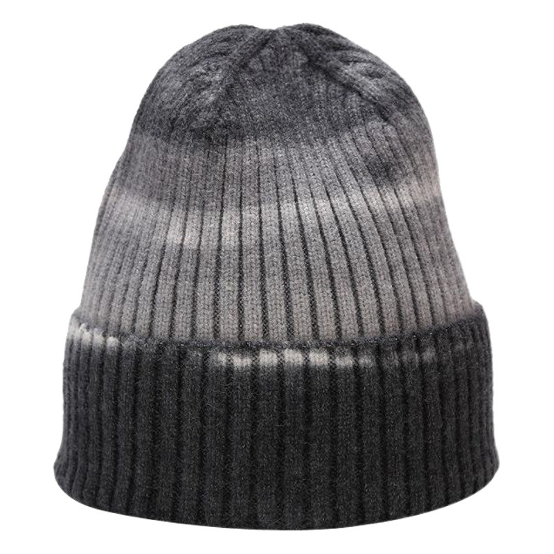 Amazon Venta caliente tie-dyed pullover Cap Otoño e Invierno de las mujeres con núcleo hilado rayado curling sombrero puntiagudo cálido sombrero de lana al aire libre