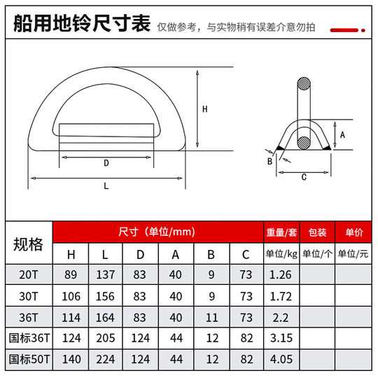 Marine ground Bell D-ring luoheng rigging spot wholesale strapping material ground order forged welded lifting ring lifting lug
