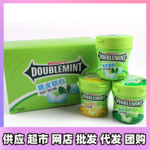 批发箭牌糖果绿箭口香糖脆皮软心薄荷糖80g*6瓶整盒留兰香柠檬