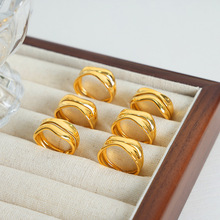 巴洛克复古情侣对戒镂空开口戒指钛钢18k金不掉色小众气质指环女