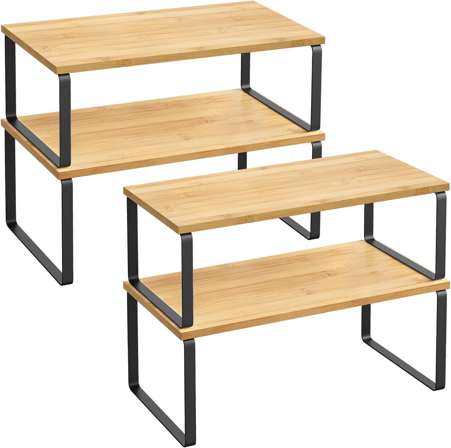 Wooden Storage Rack Desktop Storage Rack Stackable Storage Rack for Kitchen