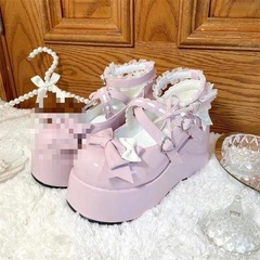y2k甜酷Lolita鞋子洛丽塔鞋小皮鞋JK配裙子可爱圆头公主松糕底女