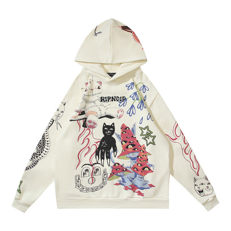 Ripndip Cheap Cat European and American Street Style Prank Plush and Ghost Hoodie