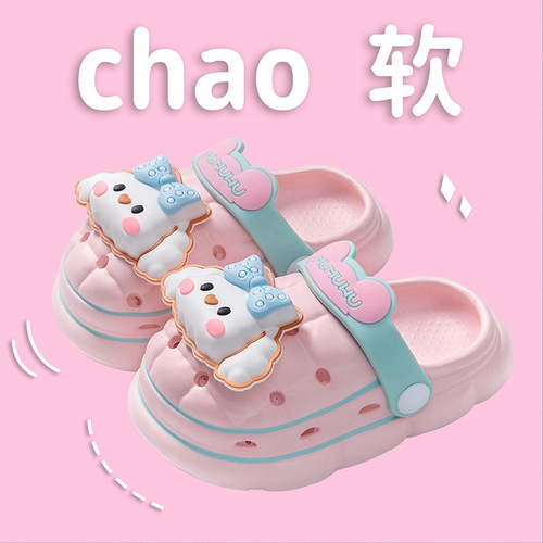 Children's Hole Shoes  Summer New Girl's Outdoor Slip-Resistant Stylish Slippers Soft Sole Boy Cartoon Beach Shoes