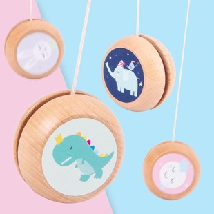 Youyao Spin Classic Nostalgic Yo-Yo Cartoon Puzzle Children's Kindergarten Gift Yo-Yo Wooden Traditional Play