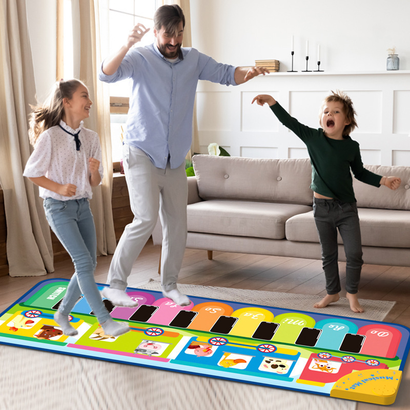 Alfombra de música animal Alfombra de baile de pedal Juguetes transfronterizos al por mayor Educación temprana para niños Alfombra de música de piano interactiva para padres e hijos