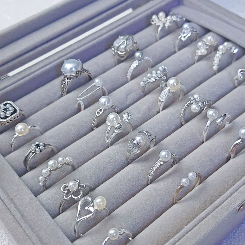 2024 new pearl ring female niche design Joker S925 sterling silver non-fading fashion personalized ring wholesale