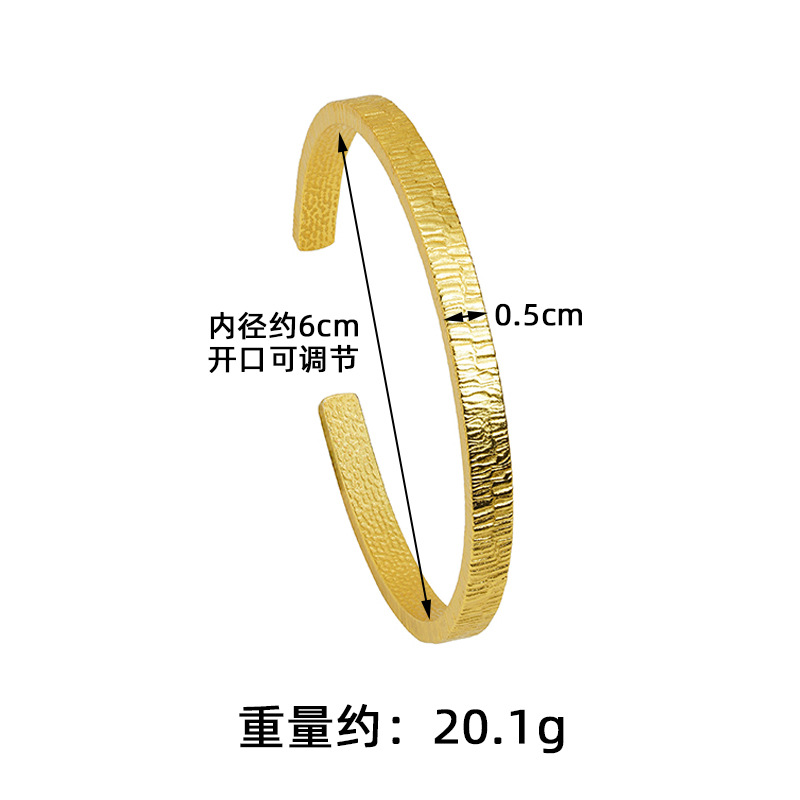 Nuevo chino vietnamita arena oro pulsera Gu Fa Su círculo de árbol oro tallado pulsera abierta retro joyería no se desvanece