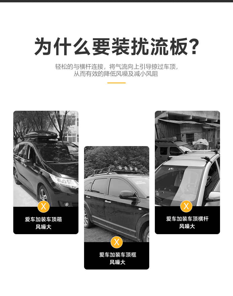 Roof Spoiler Car Luggage Rack Frame Roof Box Crossbar Windshield Silent Wind Noise Reduction Deflector