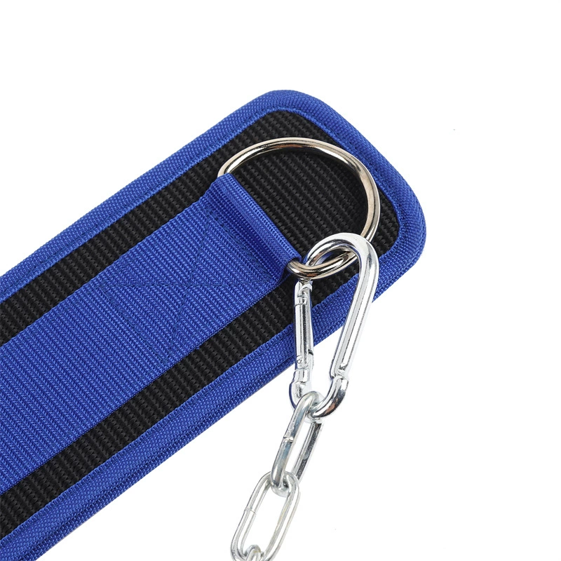 Athletic waist belt for fitness: pull-up weight belt with iron chain for squats, pull-ups, and dips