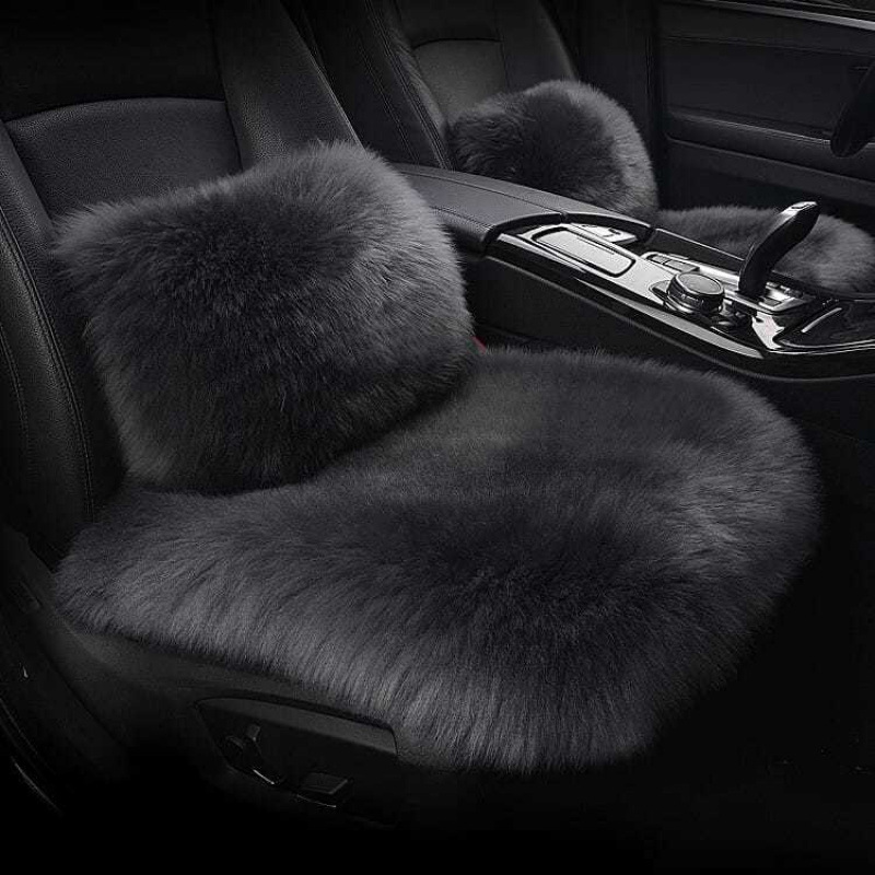 순수 양모 자동차 쿠션 모피 한 겨울 봉제 없음 등받이 세 조각 싱글 피스 캐시미어 따뜻한 쿠션